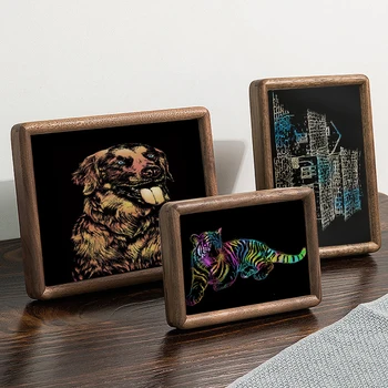 10 бр. лазерен гравьор Магически цветна дъга набор от хартиени карти за скреч арт лазерно гравиране на TTS-55 подарък за рисуване с ръце