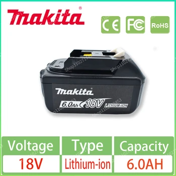 Makita Оригинален 18V, Акумулаторна батерия 6000MAH Батерия Електроинструменти LED Литиево-Йонна Подмяна на LXT BL1860B BL1860 BL1850 BL1840