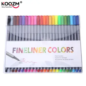 Професионален финлайнер 0,4 мм, 24 тънък молив, набор от тънки цветни моливи, качествени цветни художествени маркер, художествена картина, тънка