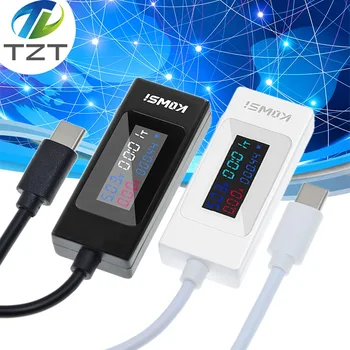 TZT 4-30 В 6.5 A Напрежение Type-C USB-C Тестер за Измерване на ток Временна Амперметър Цифров Монитор USB Зарядно Устройство Тестер електромера KWS-065C