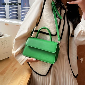 Дизайнерски малки чанти през рамо от изкуствена кожа за жени, пролетни модни чанти и портмонета, лотария зелена на цвят