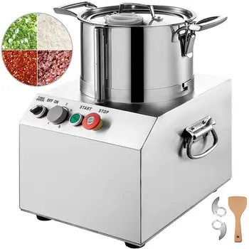Търговска кухненски робот 110 капацитет 10 литра, електрически нож за хранене с капацитет 1100 W, 1400 об./мин, кухненски робот от неръждаема стомана, подходящ за зеленчуци