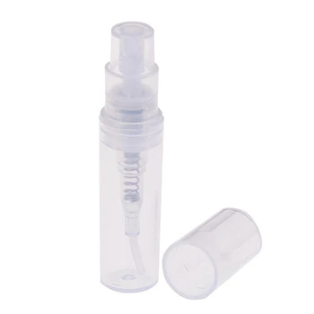 Мини-прозрачна пластмасова бутилка за пръскане на парфюм обем 2 мл, празен флакон за проби, подходящ за парти в пътуване 300 бр.
