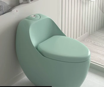 Креативен цветен тоалетна чиния с формата на яйце, домакински минималистичен сифон в скандинавски стил, тоалетна, индивидуалност, черна малък апартамент