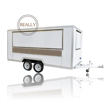 Ремарке-фургон за храни от неръждаема стомана, пътуваща количка за хранителни продукти, кухненско обзавеждане, нов уличен павилион за хранителни продукти на 4 колела