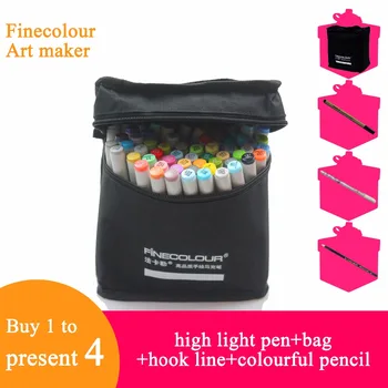 FINECOLOUR EF101 студентски професионална четка за рисуване 160 цвята мастило на алкохолна основа, двуглавые маркери за рисуване писалка