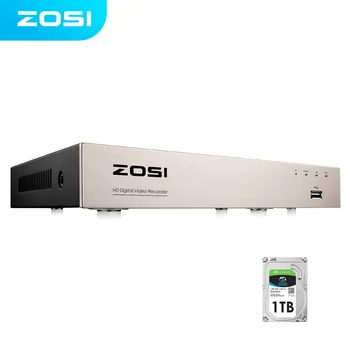 ZOSI 8CH 1080P H. 265 + DVR 4-В-1 Запис 24/7 2MP Видеорекордер за Видеонаблюдение за Аналогова AHD TVI CVI Камера Хибриден HDMI DVR