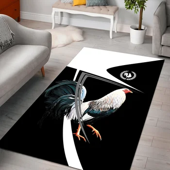Килим Roosster с 3D-принтом по целия килим, килимче за пода, противоскользящий голям килим, украса на дома