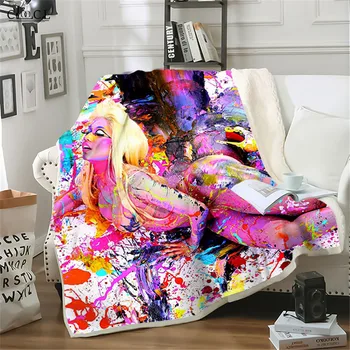 Завивки с принтом Ники Минаж, певица, знаменитост, 3D принт, двухслойное одеяло за легла, спално бельо за мека мебел, согревающее одеяло