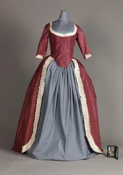Историческо Винтажное Топката женствена рокля на Мария-Антоанета в стил рококо, на Английски Рокля, Бална рокля от 1700-те години, Костюм от Епохата на Възраждането