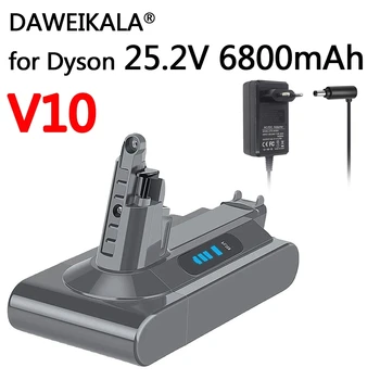 Нов Дайсън SV12 6800 mah 100Wh Сменяеми батерии за Дайсън V10 батерия V10 Absolute V10 Fluffy cyclone V10 Батерия със зарядно устройство