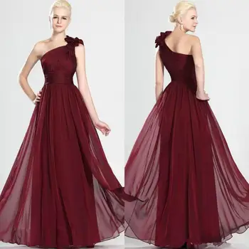 Бордовое, вино-червено рокля 2020, дълги рокли на шаферките с едно рамо, рокля на шаферка, рокля за бала