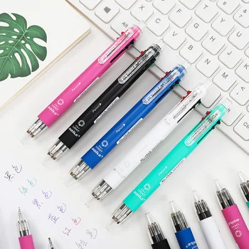 3 бр./лот, многоцветен химикалка писалка 0,7 мм, 6 в 1, химикалки с 1 автоматично карандашным грифелем, офис и ученически пособия за писма, канцеларски материали